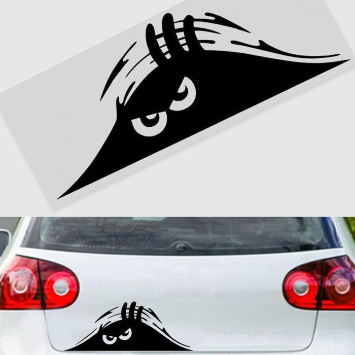Cutting sticker Stiker Monster Mengintip intip Hitam Body Mobil