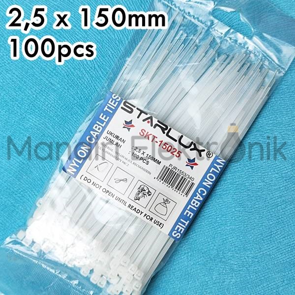 Kabel Ties 2,5 x 150mm Starlux 100pcs - Kabel Tis 15cm - Cable Ties 150mm - Tali Ripet 100 pcs