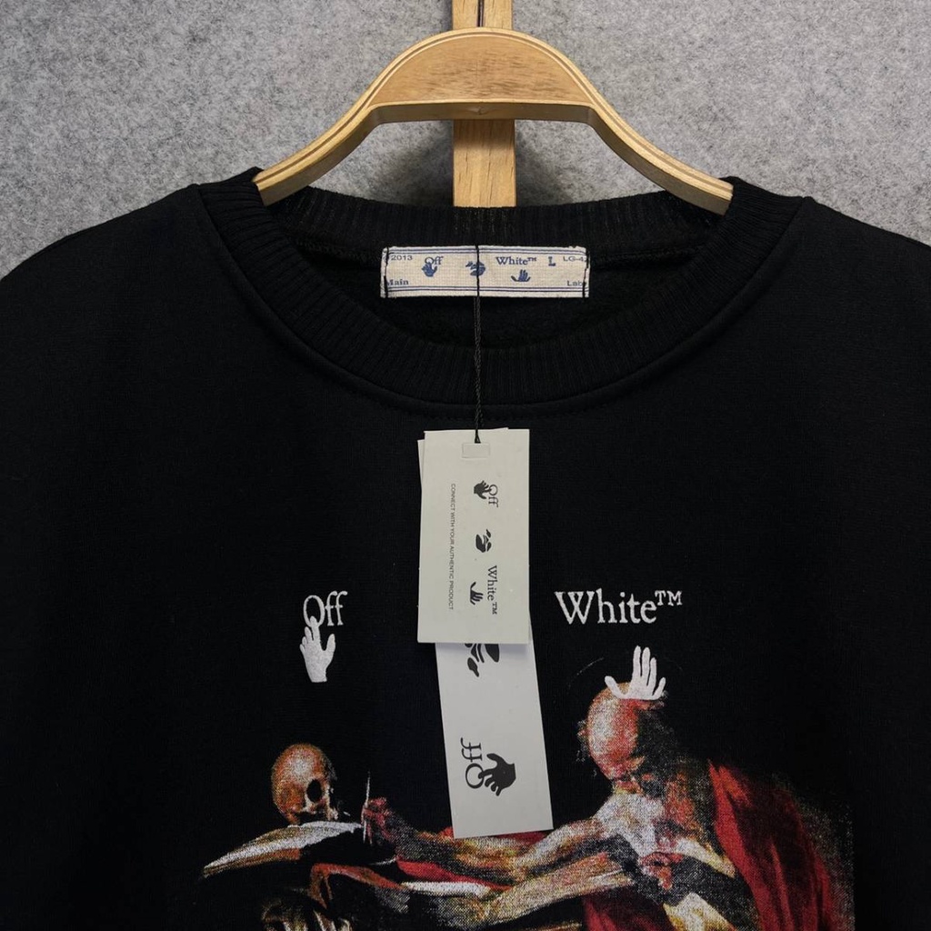 HOODIE SWEATER CREWNECK OFF WHITE CARAVAGGIO MIRROR FULLTAG