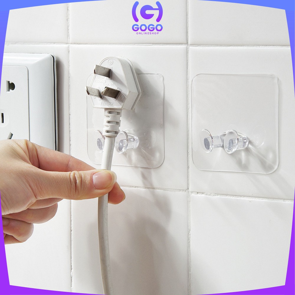 GOGO-C124 Gantungan Tempel Hook Magic Sticky Plug Hook Gantungan Dinding Kamar Mandi Gantungan Baju