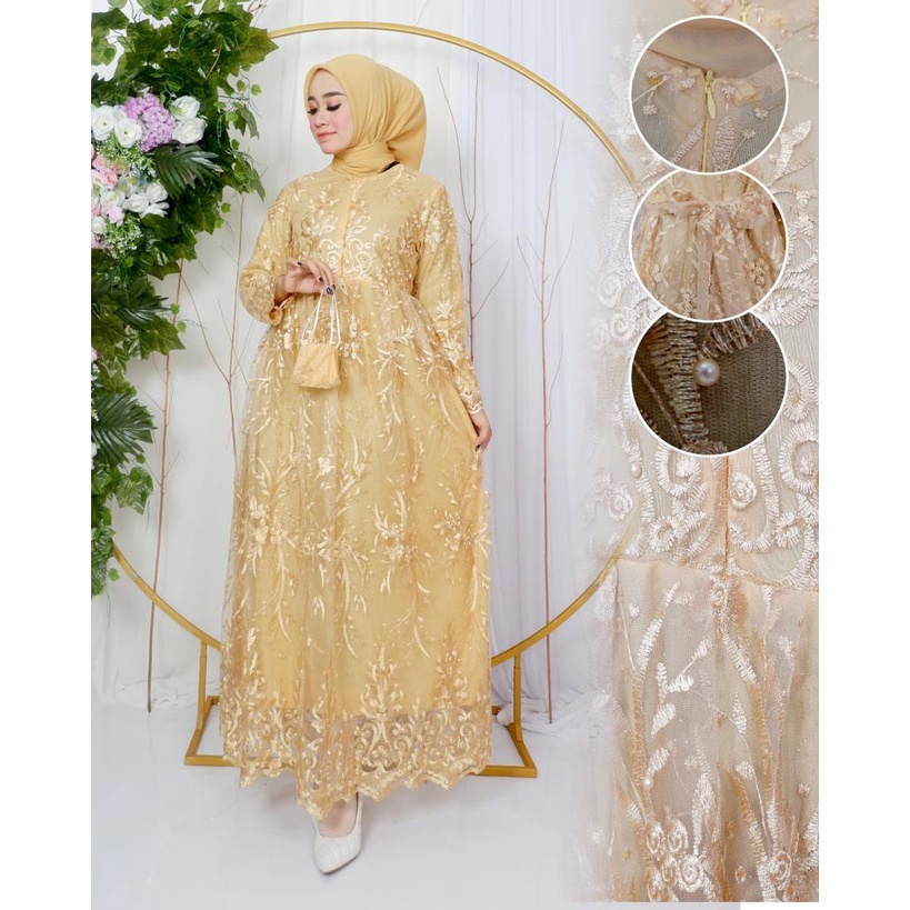 Gamis Busui Twotone | Gamis Seragam Pesta Kekinian | Premium Quality Product | Grosir Gamis Murah