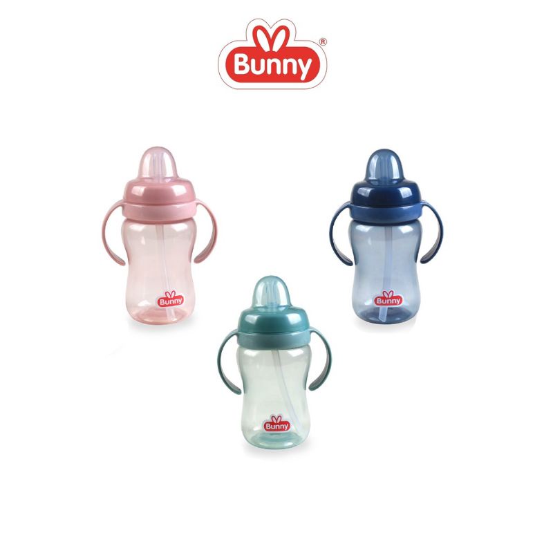 ADG-008 LustyBunny Training Cup Baby 250ml / Sippy Cup Spout dan Straw / Gelas Botol Minum Bayi