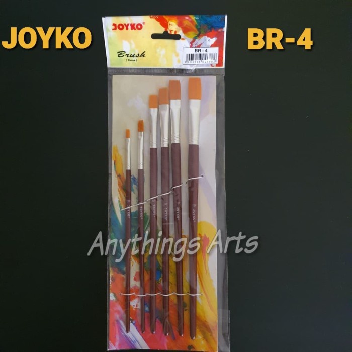 

Buruan Joyko Kuas Lukis Br-4 / Flat Brush (Acrylic/Oil/Watercolour) Trendi