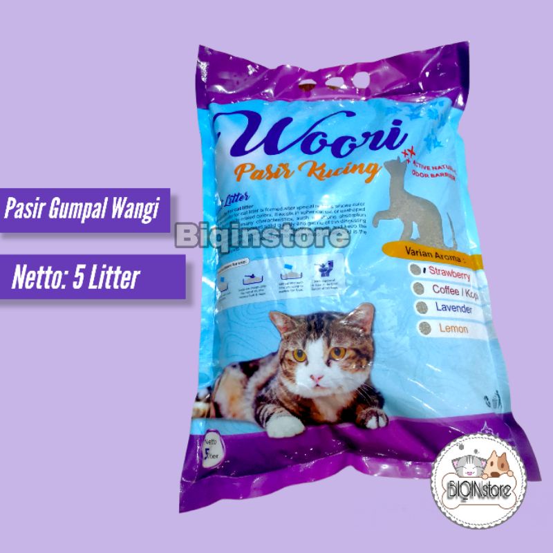 Pasir Kucing Gumpal Wangi 5 Liter Pasir Woori Bentonite