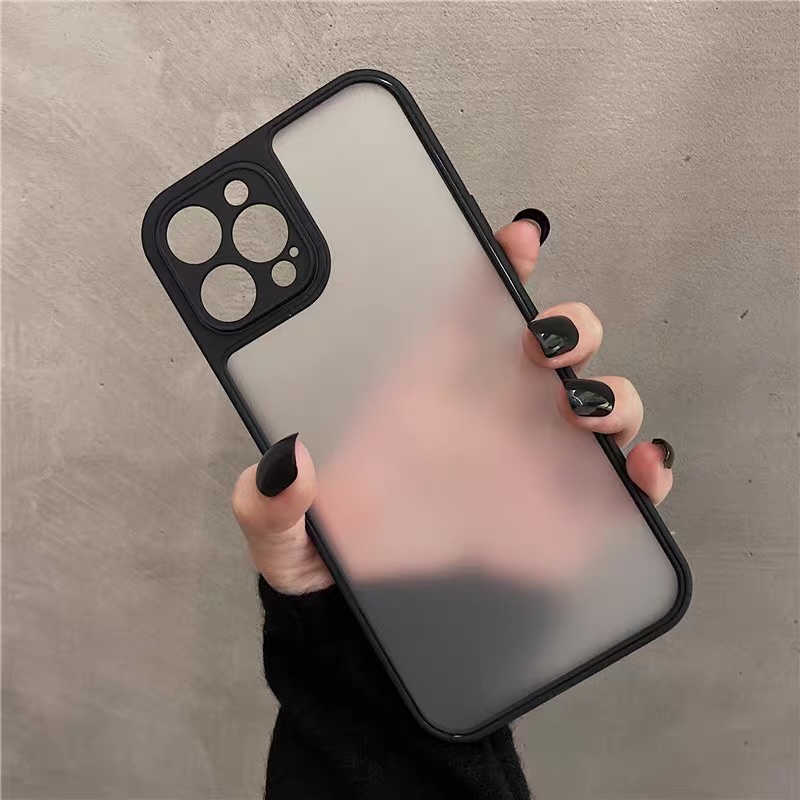 Case Pelindung Kamera Bahan Silikon TPU Warna Ungu matte Bening Untuk iphone 14 pro max 14 plus 11 12 13 pro max