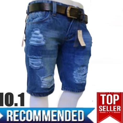 New Sale Celana Pendek Jeans Pria Keren Distro Model Sobek Robek / Celana Jeans Sobek Pria / Celana 
