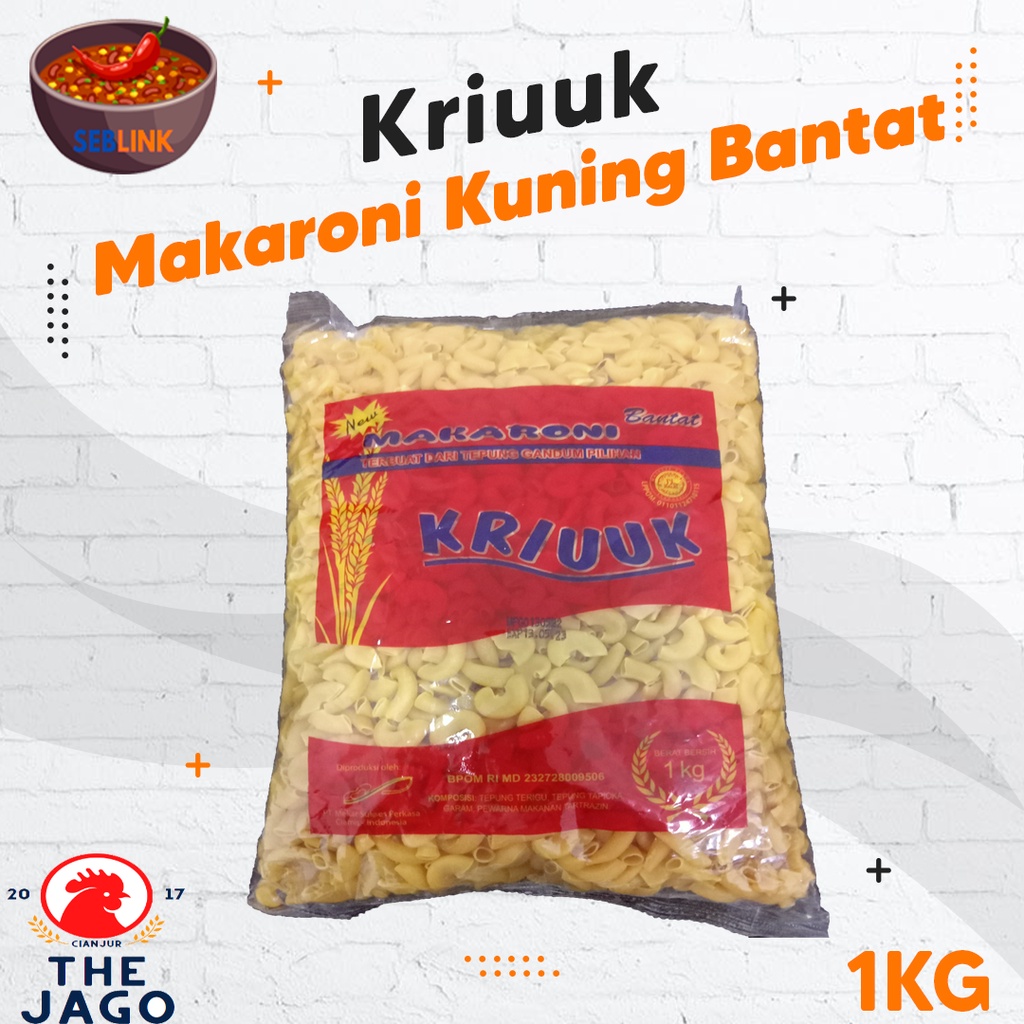 

Makaroni Seblak Mentah Kuning Kriuuk 1kg/500g/250g