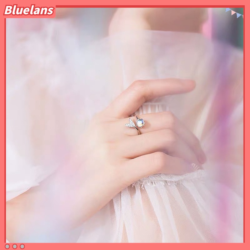 Cincin Model Terbuka Bentuk Ekor Ikan Bahan Alloy Tahan Karat Untuk Wanita