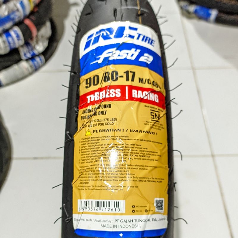 Ban Luar IRC 90/80-17 FASTI 2 Compound Racing Balap