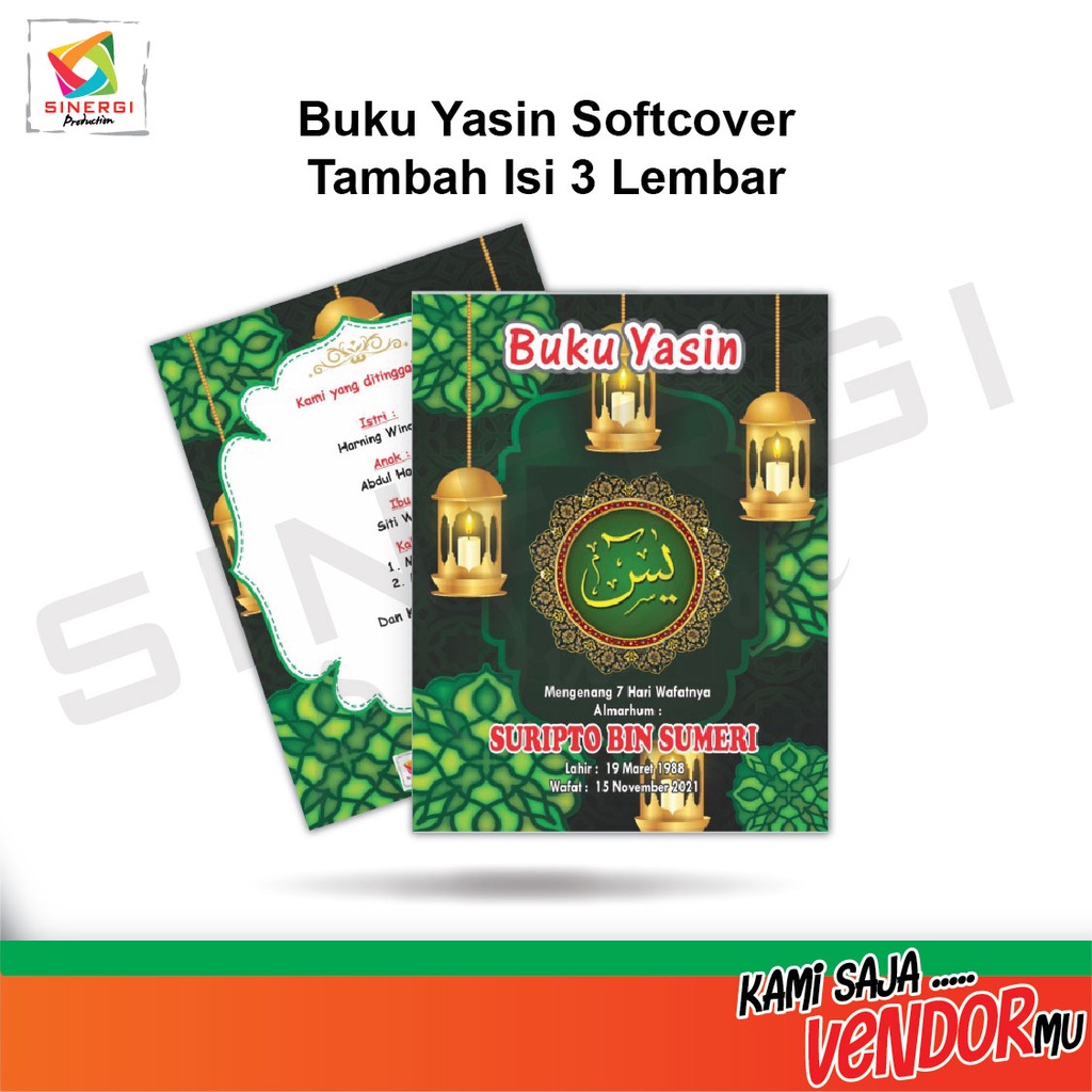 BUKU YASIN TAHLIL SOFT COVER KEKINIAN ELEGAN -TAMBAHAN ISI