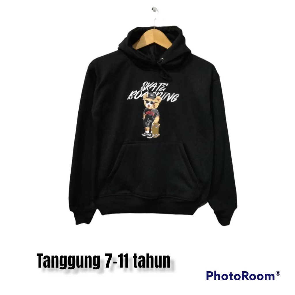 Jaket Sweater Hodie Skate Bear Hitam Anak Switer Kids Harga Grosir