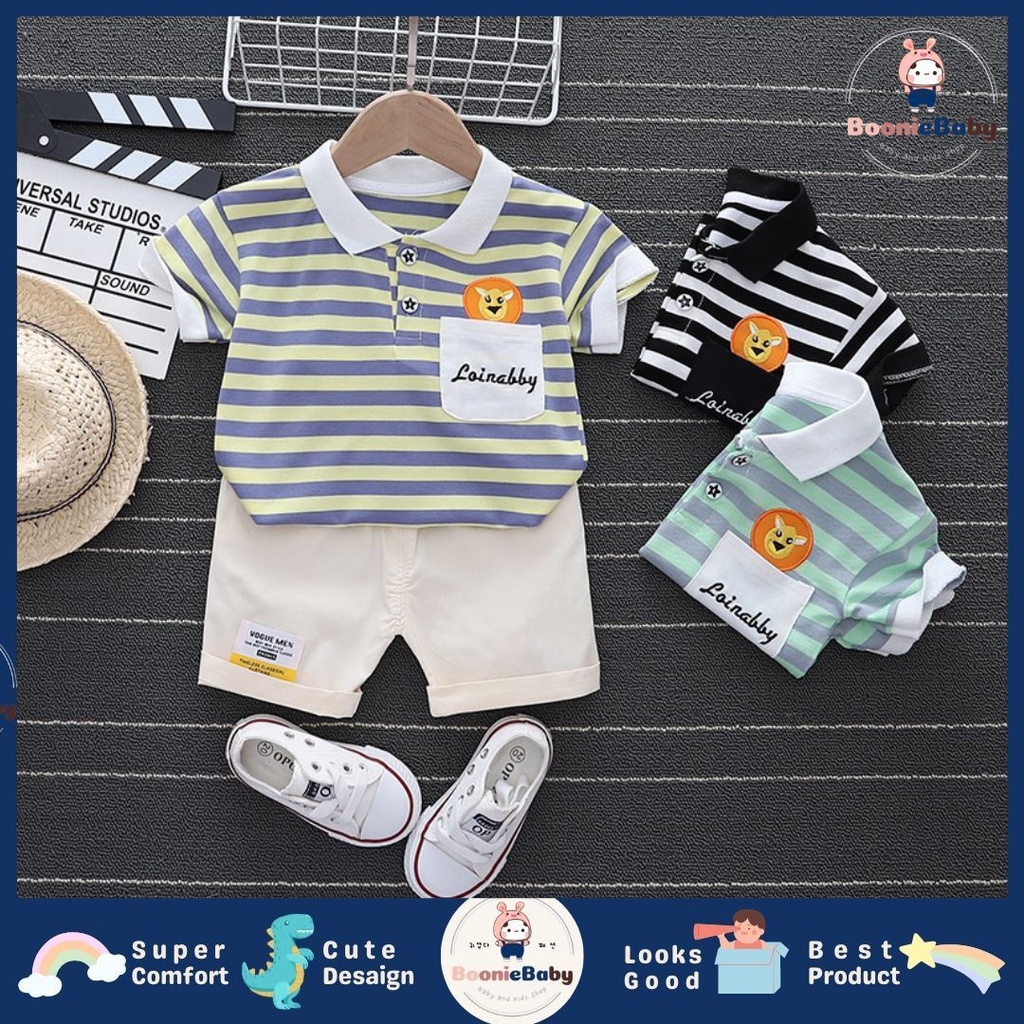 boonie SET WANGKI LIONS EBV Setelan Kaos Anak Bayi Laki-laki Pendek 6bulan - 4tahun