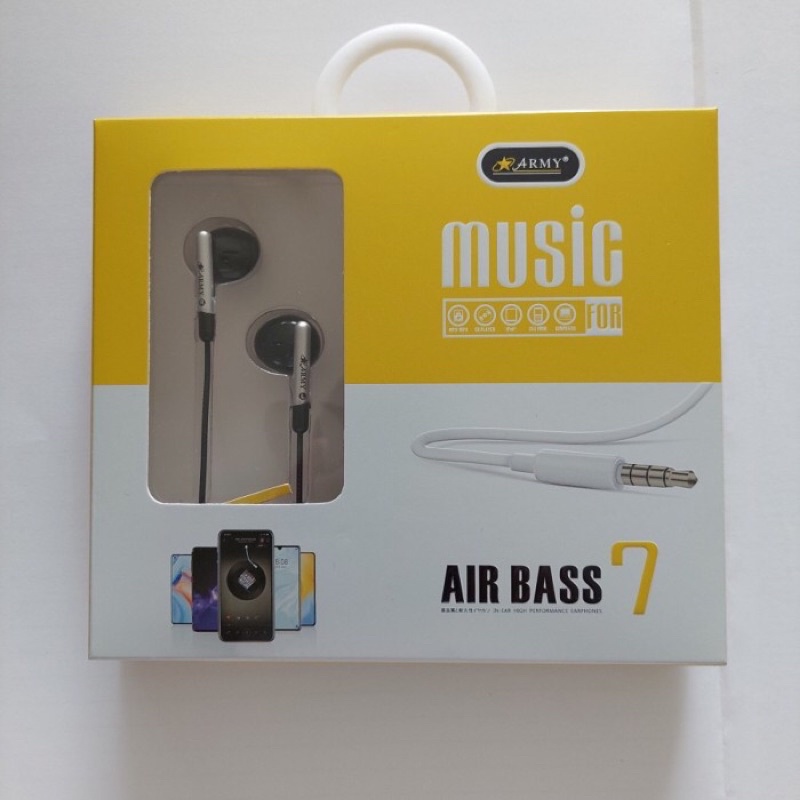 Earphone atau Headset Handsfree ARMY AIR BASS 7 MEGABASS