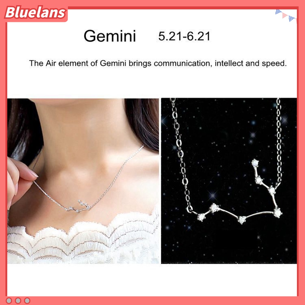 Kalung Desain Horoskop Astrologi Zodiak Guardian Aksen Berlian Imitasi Untuk Wanita