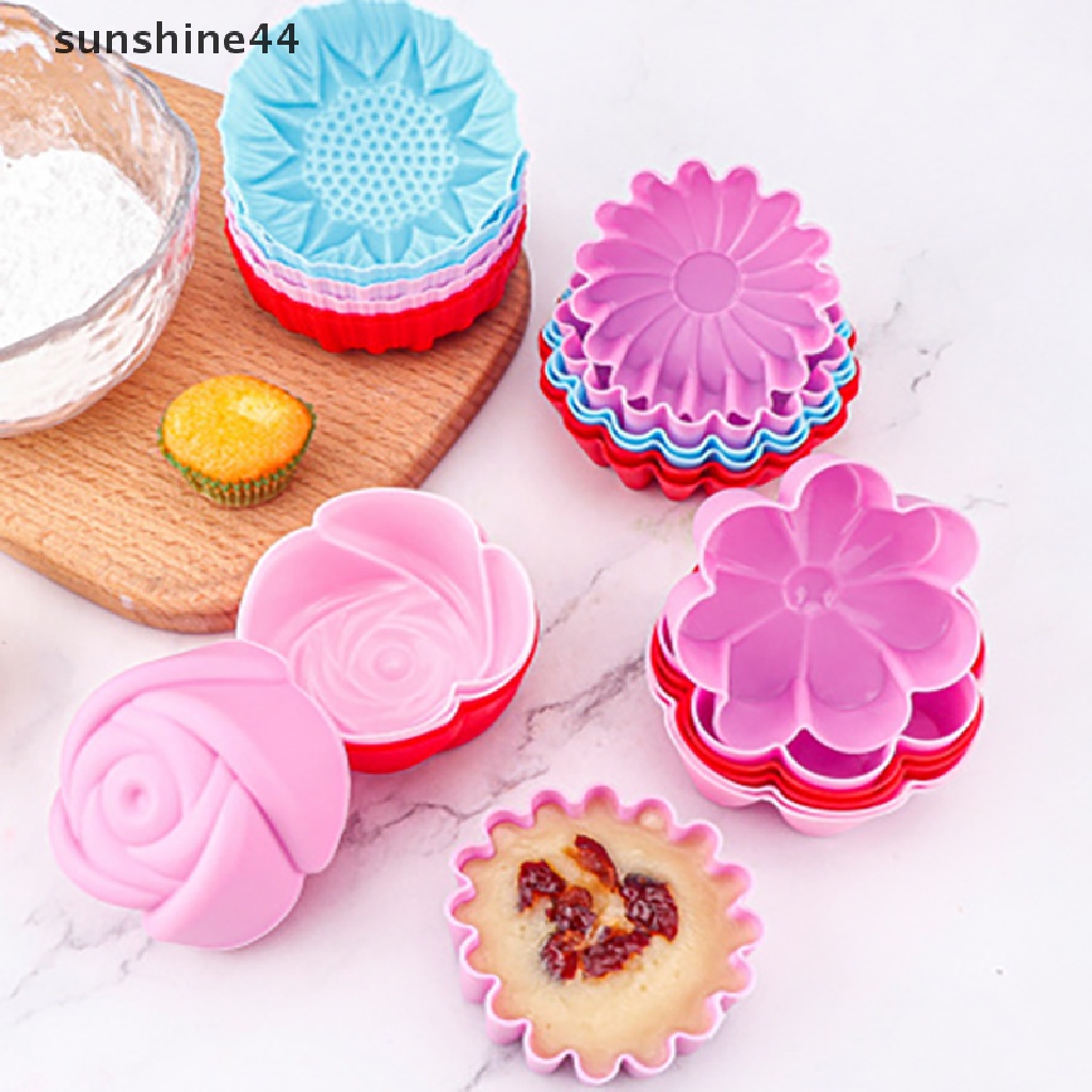 Sunshine 6pcs / set Cetakan Cupcake / Muffin DIY Bahan Silikon