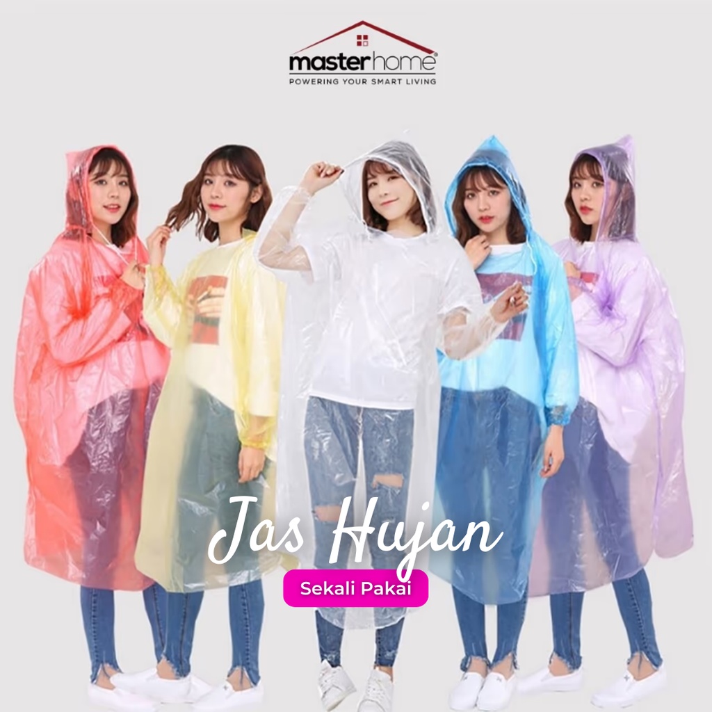 Masterhome Jas Hujan Plastik | Jas Hujan Sekali Pakai | Ponco Disposable Baju Raincoat