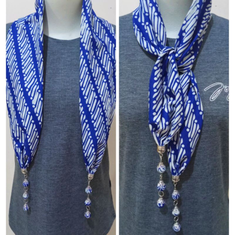 Syal Scraft Batik Biru Kalung Batik