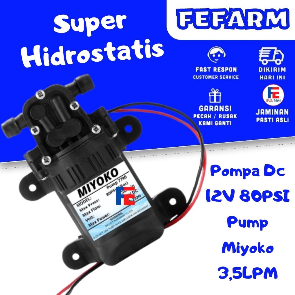 POMPA AIR DC 12V 80PSI / DINAMO PUMP SPRAYER / CUCI MOBIL / MOTOR / AC FEFARM