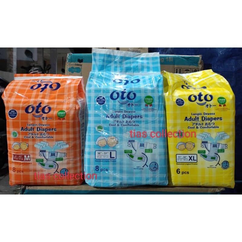 OTO Adult Diapers Popok Dewasa L7/M8/L8/XL6 (Perekat)