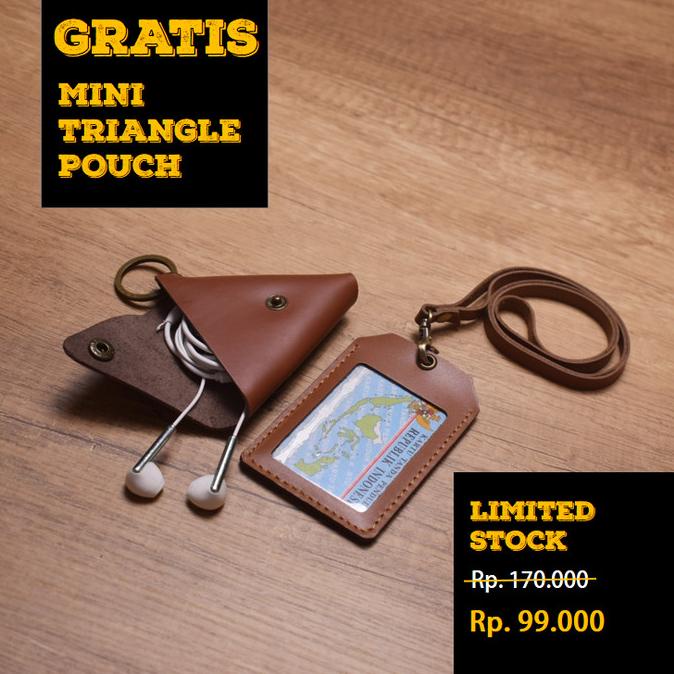 

Id Card Kulit Asli, Name Tag Kulit, Leather Card Holder Brown Tan