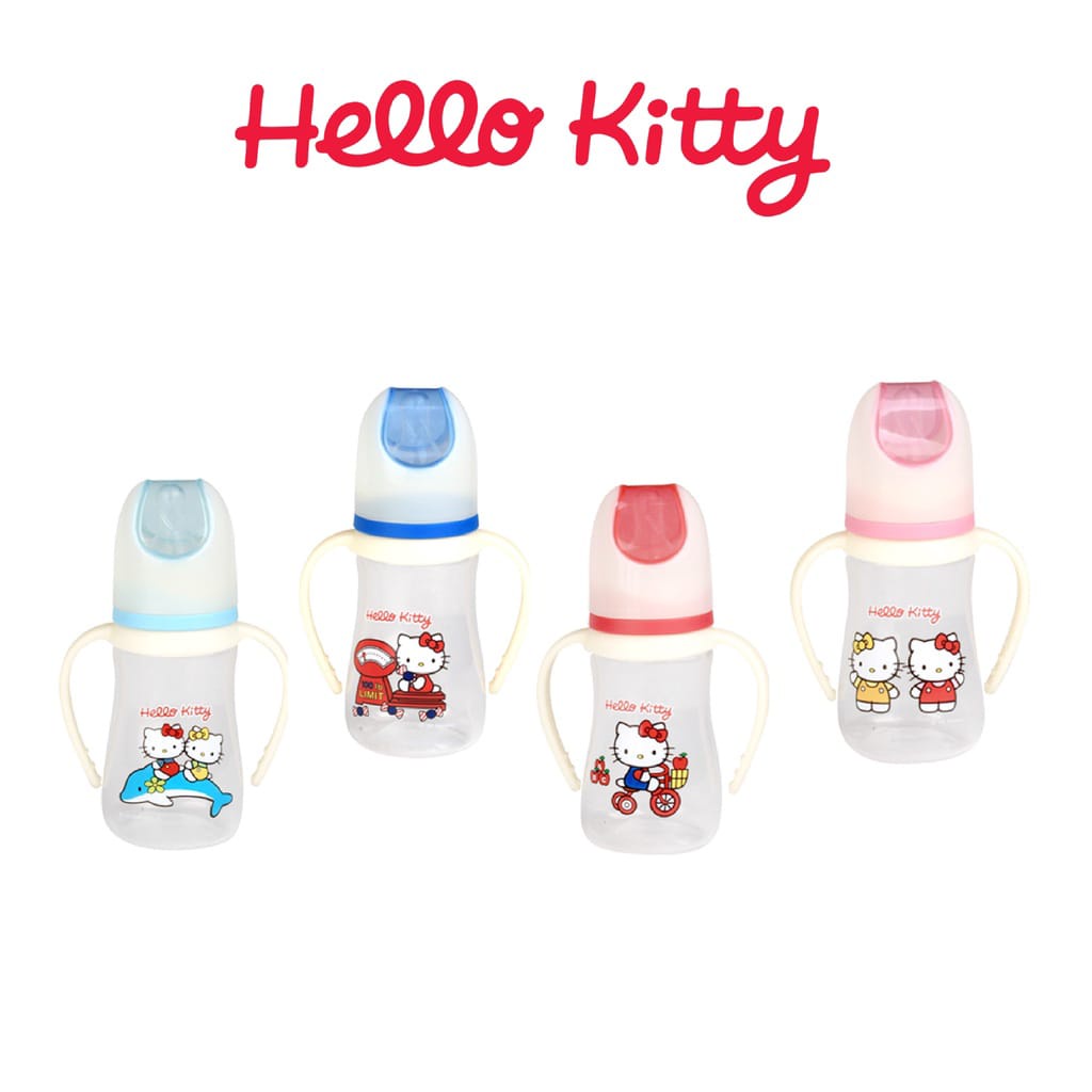 Hello Kitty Regular Round Bottle With Handle Botol Susu Bayi Bunny