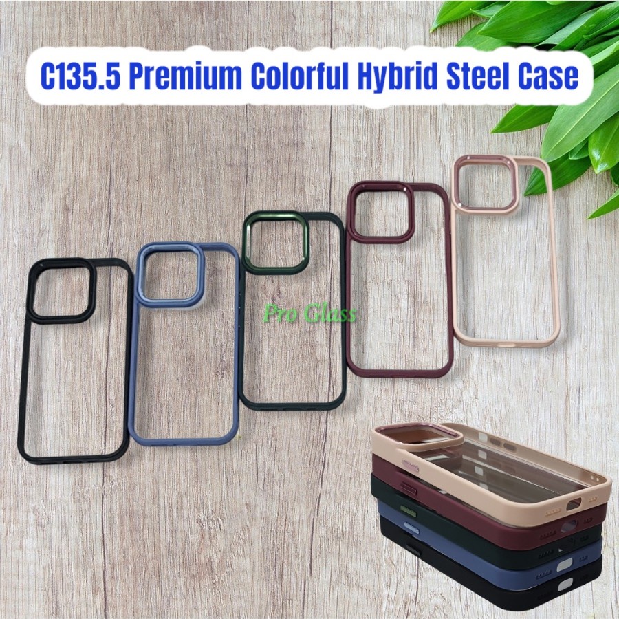 C135.5 Iphone 14 14 PLUS 14 PRO 14 PRO MAX Premium Hybrid Steel Silicone Case