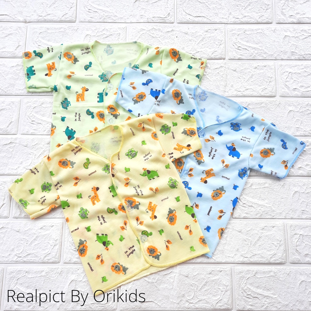 3Potong Baju Bayi Baru Lahir Lengan Pendek Unisek Motif Murah