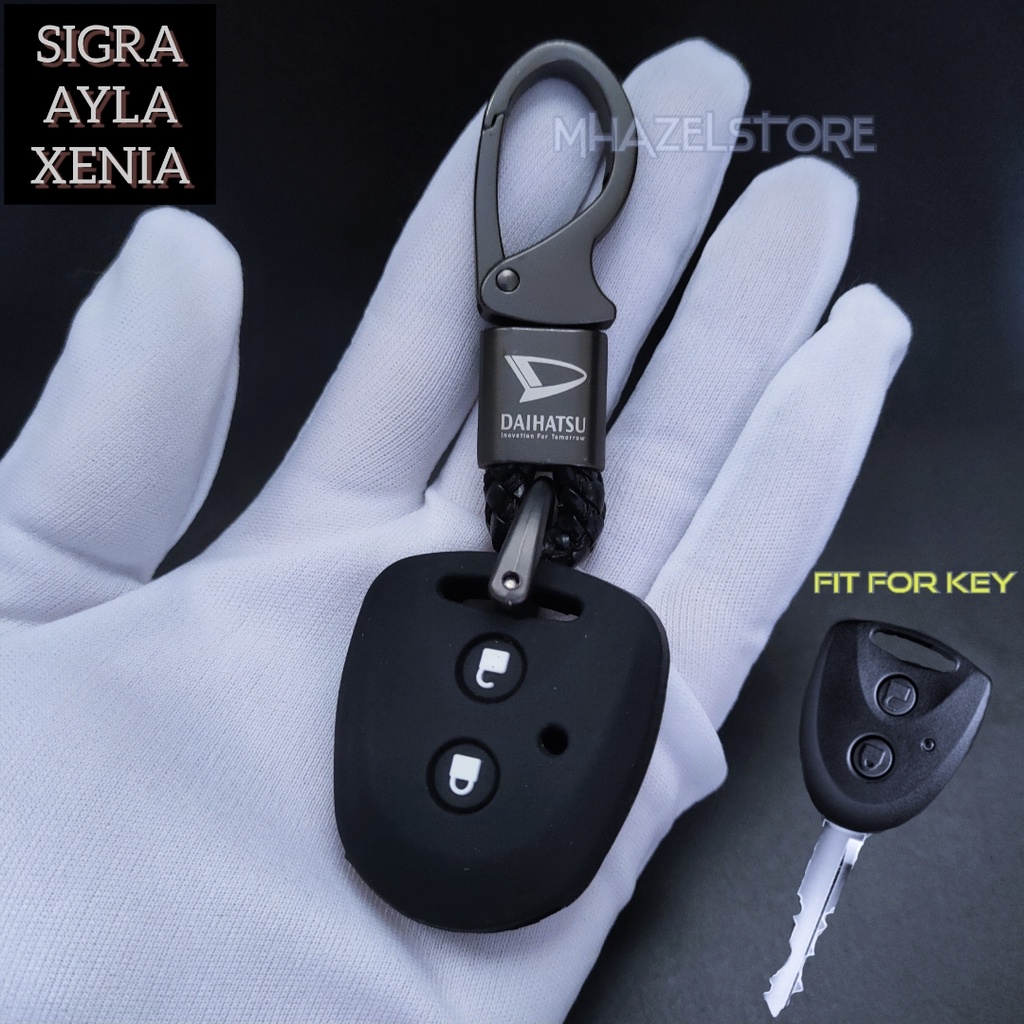 Gantungan kunci sarung keyless cover casing MOBIL DAIHATSU SIGRA XENIA AYLA TERIOS model anyam