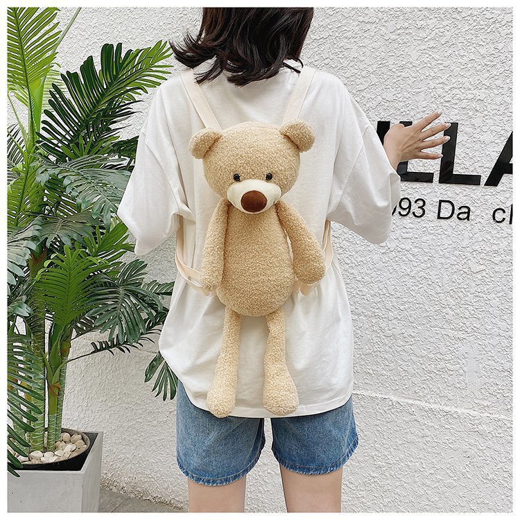 TAS BERUANG TEDDY BEAR RANSEL BULU LUCU IMUT GEMOY BONEKA TEDY BAG Plush fluffy fur Lucu Imut Gemoy Ransel Wanita Baru Boneka Mewah Ransel Kasual Karakter Beruang