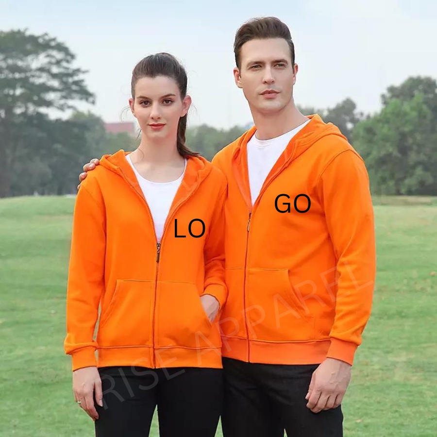 Jaket Jacket Hoodie Resleting Zipper Pria Wanita Unisex Sablon Logo