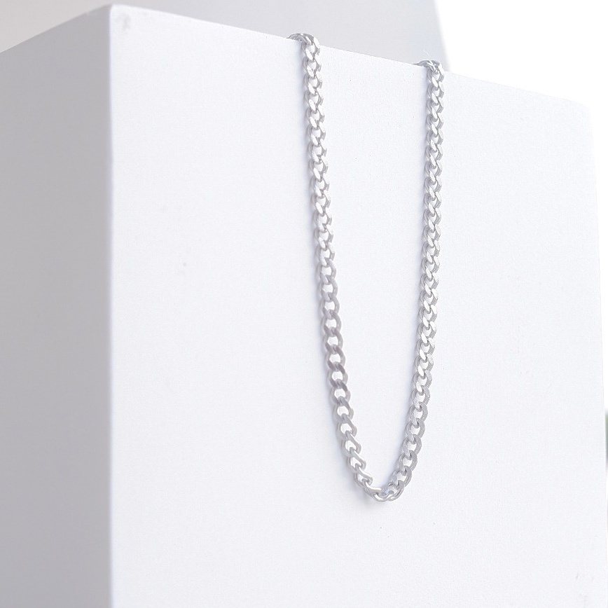 Jeloof Kalung Titanium Silver Rantai Stainless Steel Panjang 60 CM - (Bisa Request Potong)