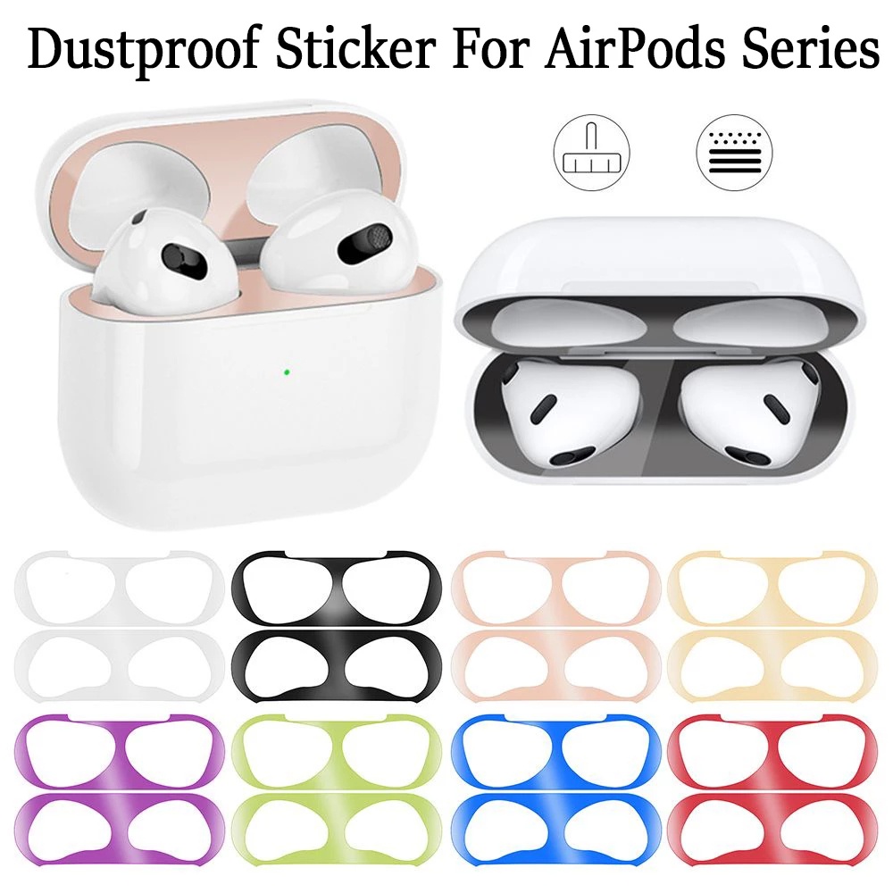 Stiker Cover Pelindung Anti Gores / Debu Bahan Metal Untuk Charging Case Airpods Pro 2 Headphone