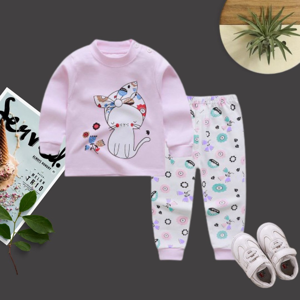 HappyOliver KIDS SUIT PANJANG Setelan Anak Bahan Kaos Lengan + Celana Berkualitas Import cwek cowok NEW1 part2