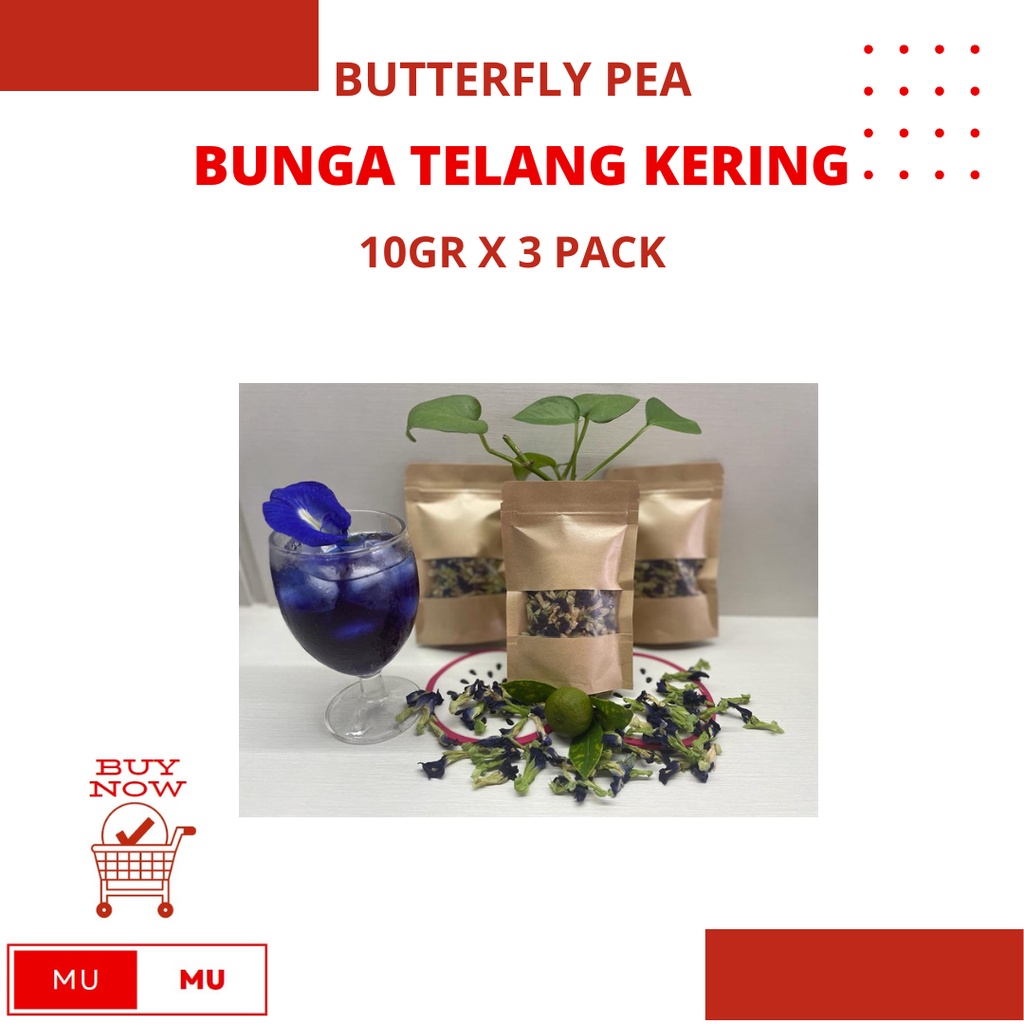 

BungaTelangKering / Butterfly pea flower 10gr x 3 pack