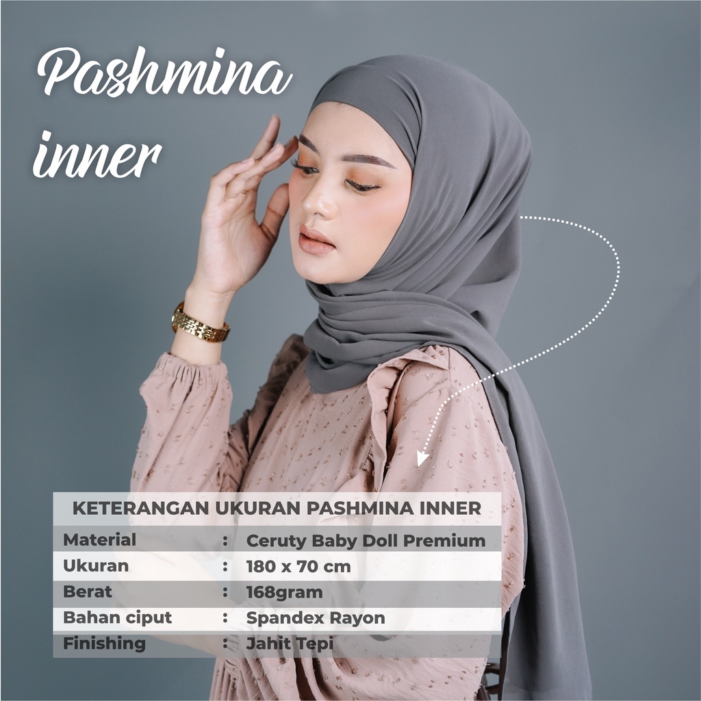 Pashmina Inner 2 in 1 Seruti Premium I Pashmina Instan Ceruty Babydoll