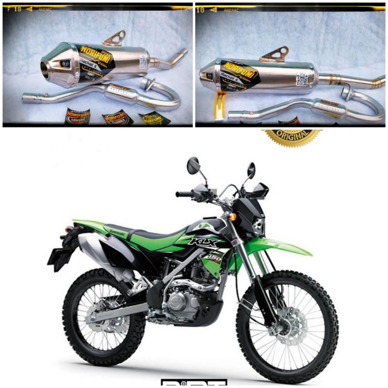 knalpot sepeda motor kawsaki KLX 150 BF NORIFUMI ROCKET 4