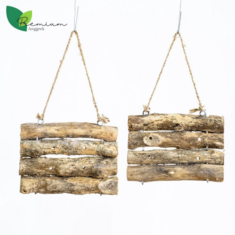 pot anggrek kayu kopi tempel horizontal kecil