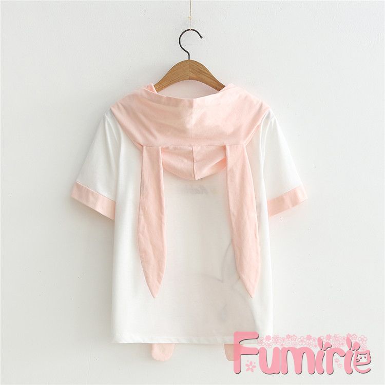 【Fumirie】Ready Kaos Hoodie Jepang Korea Unik Lucu Kucing Kelinci Sailor Seifuku Kawaii Kaos Couple Unisex Kaos Tshirt Kekinian