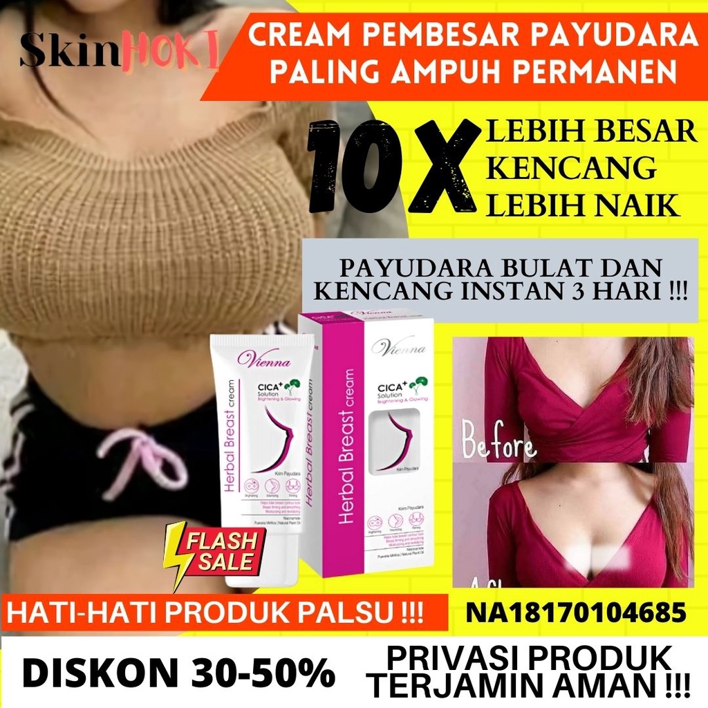 PEMBESAR PAYUDARA PEMBESAR PAYUDARA AMPUH PERMANEN VIENNA HERBAL BREAST 80ml CREAM PENGENCANG PAYUDARA ORIGINAL BPOM