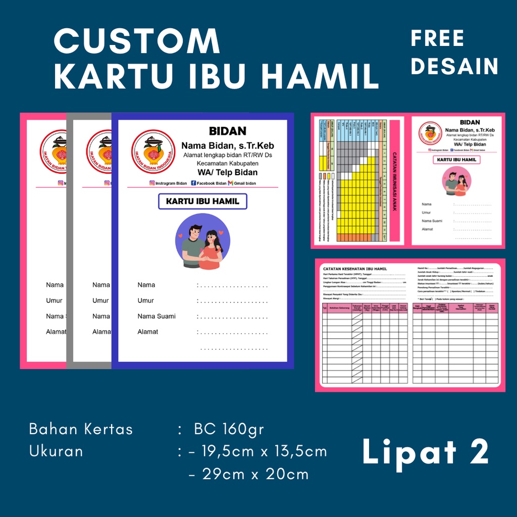 Kartu Ibu hamil / Buku Ibu hamil / Custom Kartu