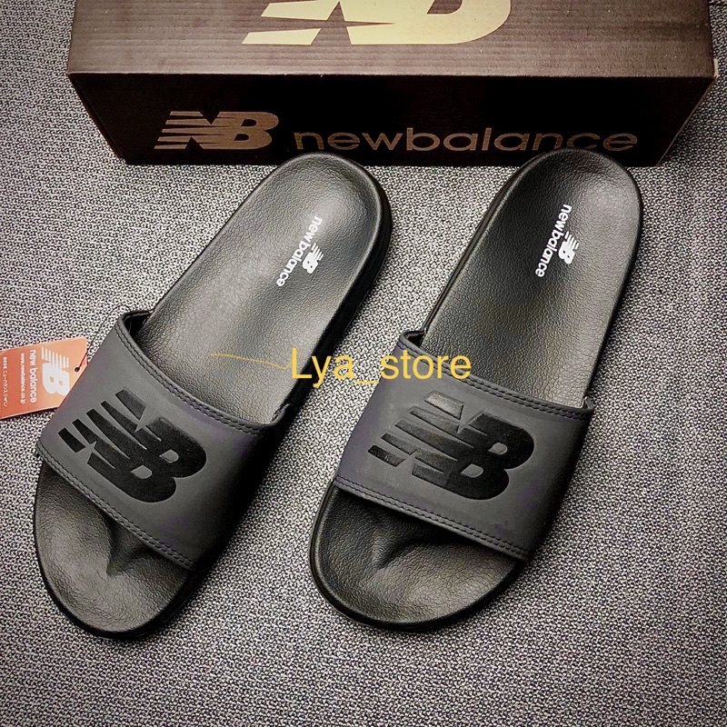 Sendal Slide Pria NB Grey Casual Masa Kini FRee Box + Paper bag