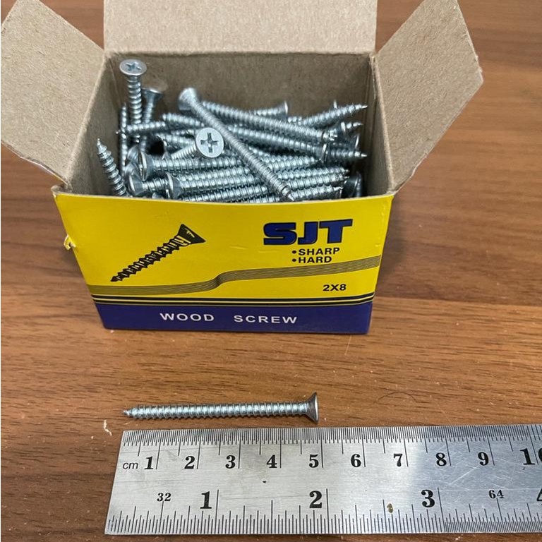 Skrup Flat Head Kepala Datar Untuk Kayu Ukuran 8 6 x 1 1/2 5/8 3/4 Inch Sekrup Baut