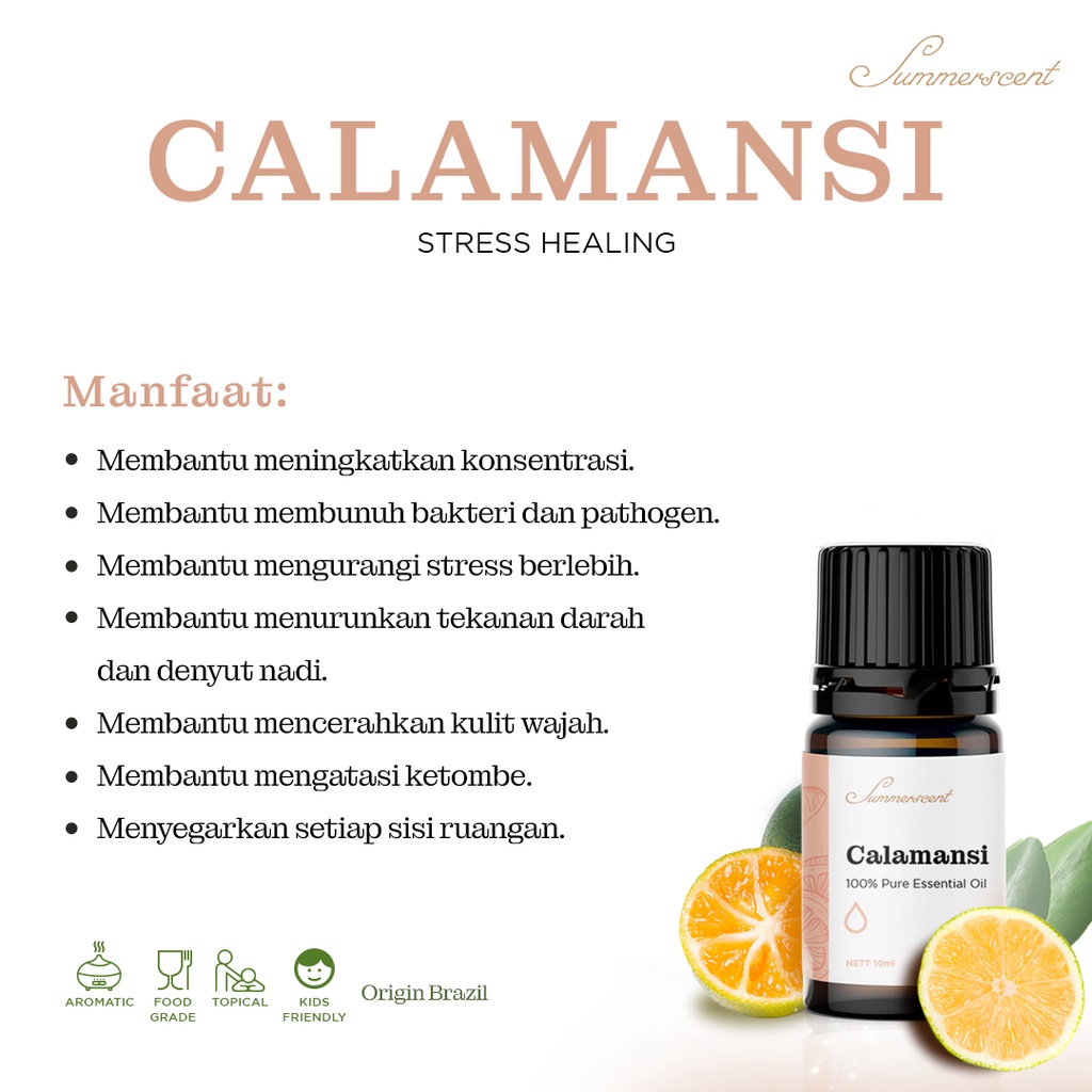 Essential Oil Calamansi Summerscent Diffuser Aromatherapy