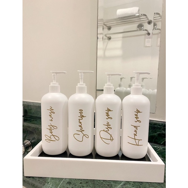 botol putih 500ml N24 gold edition. aesthetic bottle minimalist refill organizer tempat sabun cair pump estetik