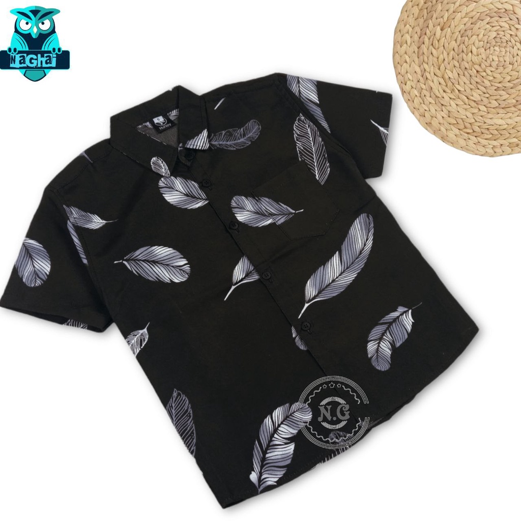NAGHAI-Kemeja Anak Lengan Pendek Motif Kekinian Laki Laki Cowok cowo /Kemeja Anak Laki-laki 1-10 tahun / kemeja pendek anak / kemeja anak tanggung