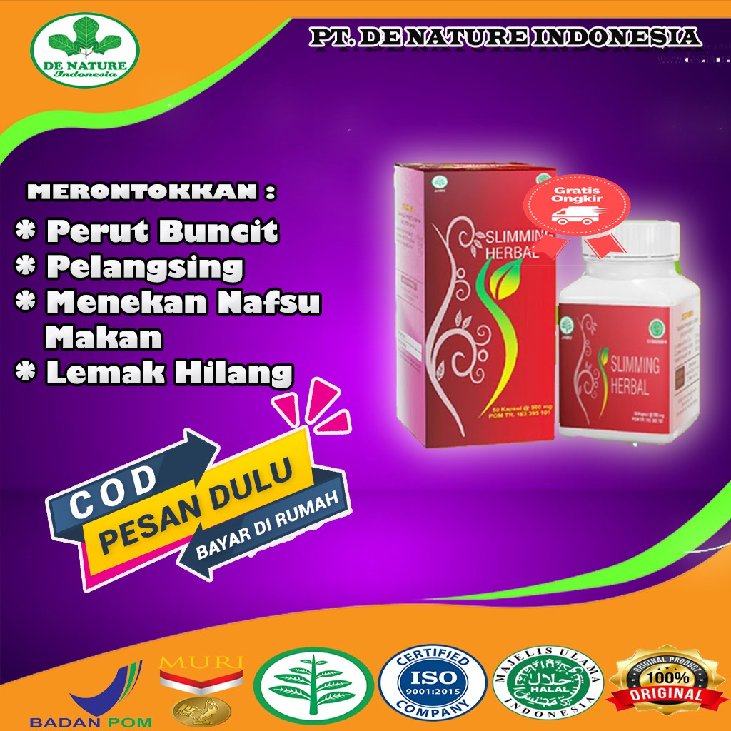 

Obat Pelangsing Paling Ampuh Dan Cepat Herbal Sliming De Nature Original Mengecilkan Perut Diet Detok Badan Pria Dan Wanita Badan Langsing Singset Permanen