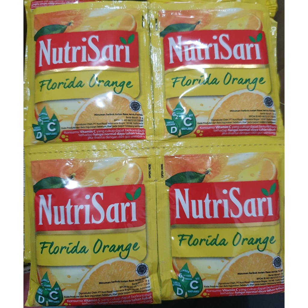 Nutrisari Jeruk Florida Orange renceng isi 10 sachet