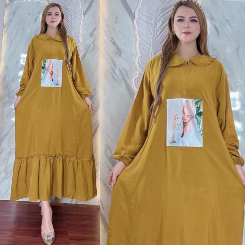 GAMIS EMBLEM GAMBAR WANITA SUSUN REMPEL STANDAR