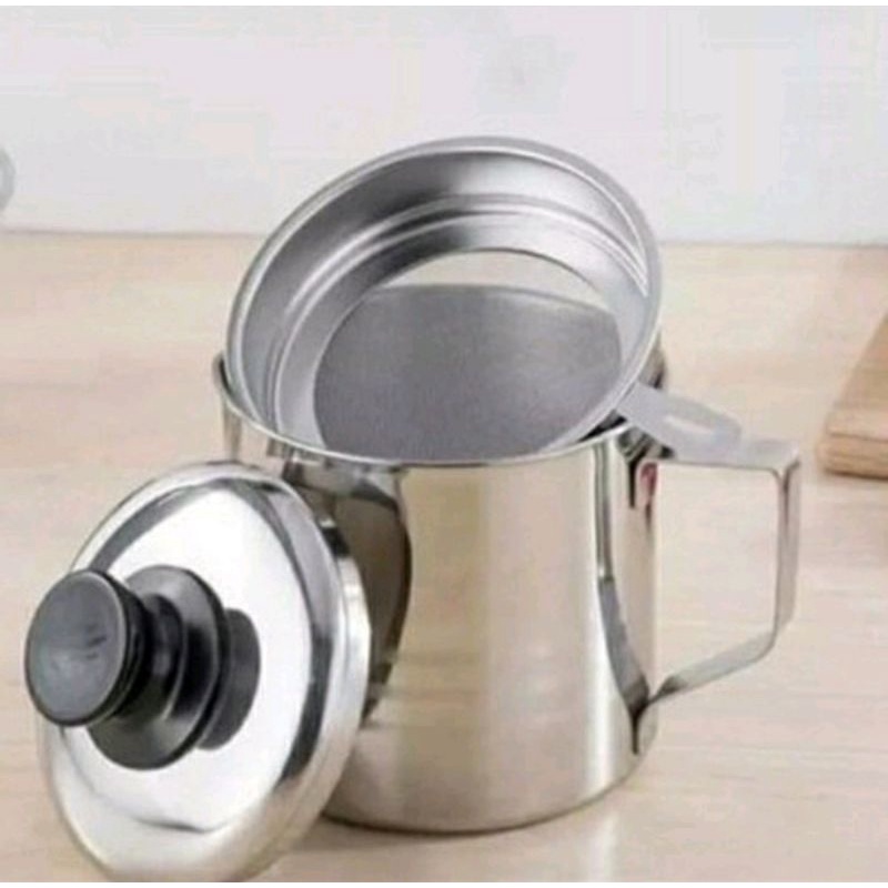SARINGAN MINYAK OIL POT OIL FILTER CUP STAINLESS STEEL