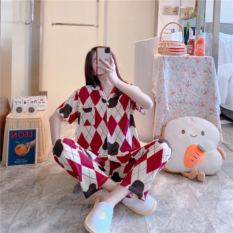 KZ_Stelan piyama krah cp pemium kancing import / Setelan baju tidur wanita cp kancing terbaru / Set piyama cp kerah wanita impor murah / set piyama busui terbaru / stelan piyama cp / stelan super adem import terbarue